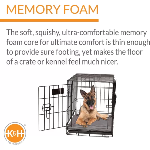 KampH Pet Products Memory Foam Crate Pad Gray XLarge 32 X 48 Inches480L x 320W x 10Th