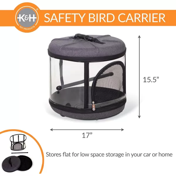 KampH Pet Products Mod Bird Carrier Travel Cage with Stand 360 View Transparent Breathable Pet Bird Travel Carrier with Removable Bird Perch  GrayClear 17 X 17 X 155 InchesKampH Pet Products Mod Bird Carrier Travel Cage with Stand 360 View Transparent Breathable Pet Bird Travel Carrier with Removable Bird Perch  GrayClear 17 X 17 X 155 Inches