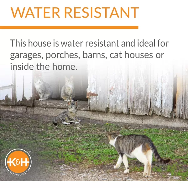 KampH Pet Products Outdoor Heated Kitty House Outdoor Cat House for Outside Community Cats Strays and Ferals Insulated Shelter Warming Cold Weather House with Heated Pad for Winter Cottage DesignHeated Barn Design