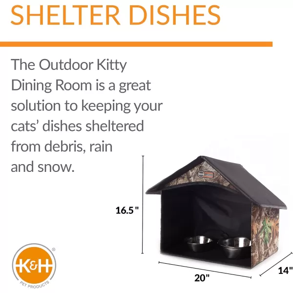 KampH Pet Products Outdoor Kitty Dining Room Outdoor Cat Shelter for Food amp Water Purrfect for Outdoor Feral Cats and Community Cats Olive 14 X 20 X 165Realtree EDGE Dining Room