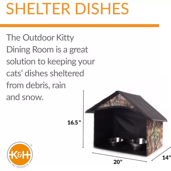 KampH Pet Products Outdoor Kitty Dining Room Outdoor Cat Shelter for Food amp Water Purrfect for Outdoor Feral Cats and Community Cats Olive 14 X 20 X 165Realtree EDGE Dining Room  Caf