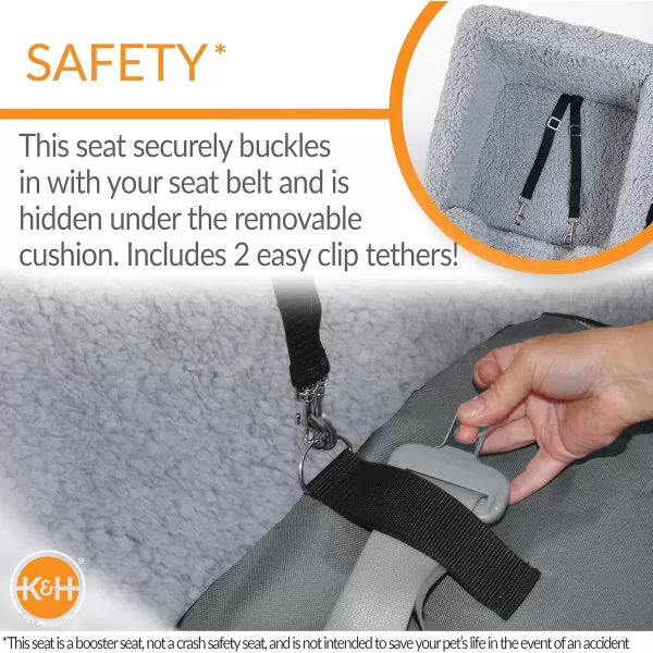 KampH Pet Products Rectangle Bucket Booster Pet Seat  Dog Booster Seat Car Seat for Dogs amp Cats Collapsible Rectangle GrayGray SmallLarge