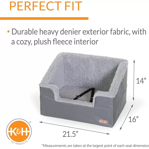KampH Pet Products Rectangle Bucket Booster Pet Seat  Dog Booster Seat Car Seat for Dogs amp Cats Collapsible Rectangle GrayGray SmallLarge