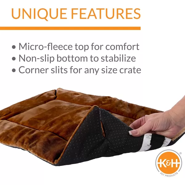 KampH Pet Products SelfWarming Crate Pad Warming Dog Crate Bed Machine Washable Dog Crate Mat Gray Medium 21 X 31 Inches540L x 370W x 10Th Mocha