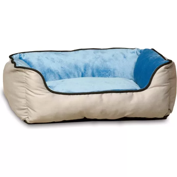 KampH Pet Products SelfWarming Lounge Sleeper Dog and Cat Bed Heat Reflecting Liner Machine Washable SageTan Small 16 X 20 Inches200L x 160W x 60Th GrayBlue