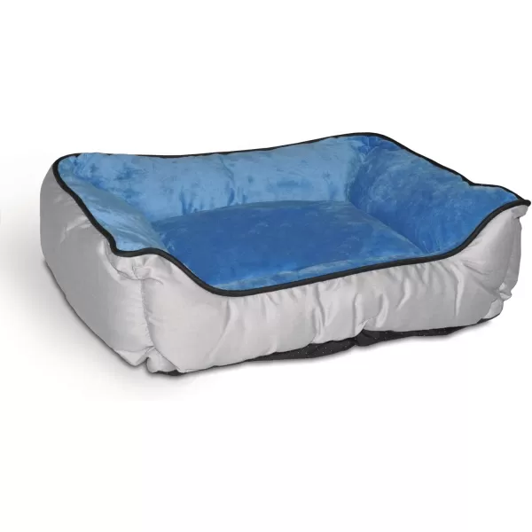 KampH Pet Products SelfWarming Lounge Sleeper Dog and Cat Bed Heat Reflecting Liner Machine Washable SageTan Small 16 X 20 Inches200L x 160W x 60Th GrayBlue