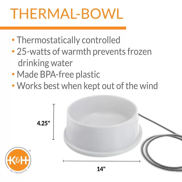 KampH Pet Products ThermalBowl Outdoor Heated Cat amp Dog Water Bowl Stainless Steel 102 Ounces192 Ounces Recyclable Box