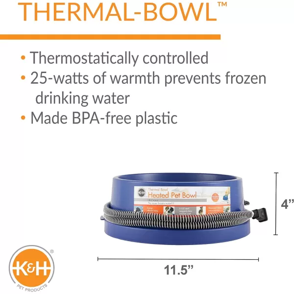 KampH Pet Products ThermalBowl Outdoor Heated Cat amp Dog Water Bowl Stainless Steel 102 Ounces96 Ounces Recyclable Box