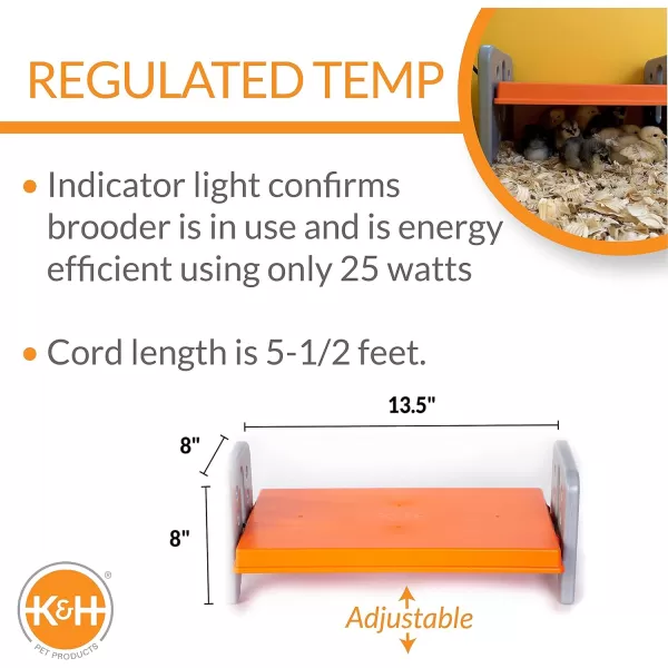 KampH Pet Products Thermo Chicken Brooder Brooder Heater for Chicks Chick Brooder Plate Safe Alternative to Heat Lamp for Chickens  GrayOrange Small 8 X 135 X 8 InchesSmall 8 X 135 X 8 Inches