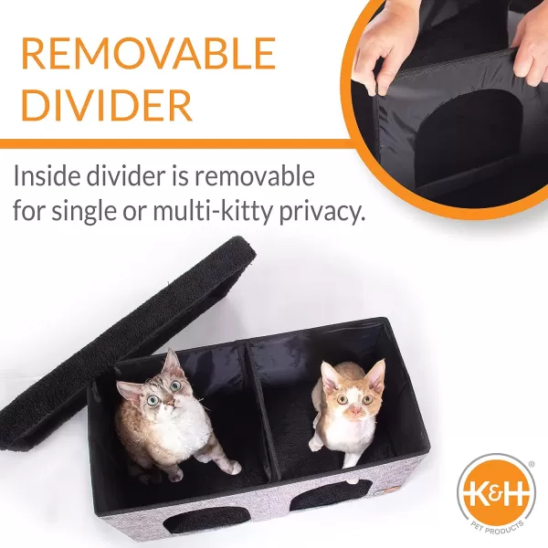 KampH Pet Products ThermoKitty Playhouse Heated Cat House amp Cat Scratcher Cardboard Refill Only 2Pack 12 X 14 InchesDuplex Classy Gray