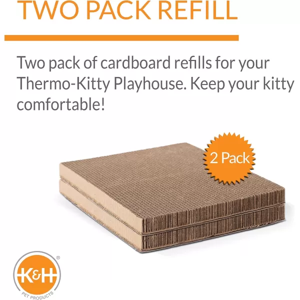 KampH Pet Products ThermoKitty Playhouse Heated Cat House amp Cat Scratcher Cardboard Refill Only 2Pack 12 X 14 InchesScratcher Refill Cardboard Refill