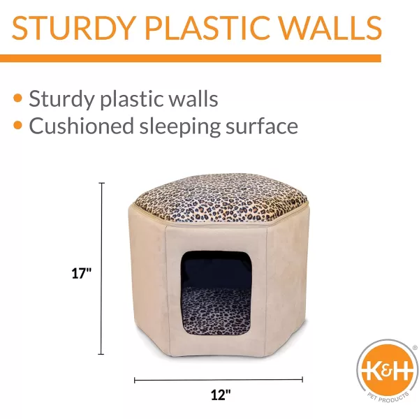 KampH Pet Products ThermoKitty Sleephouse Cat Cave  Heated TanLeopard 12 X 17 InchesUnheated