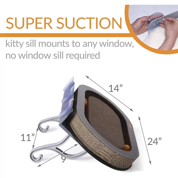 KampH Pet Products Universal Mount Kitty Sill Cat Window Perch 14 X 24 Inches Scratcher Ball TrackKampH Pet Products Universal Mount Kitty Sill Cat Window Perch 14 X 24 Inches Scratcher Ball Track