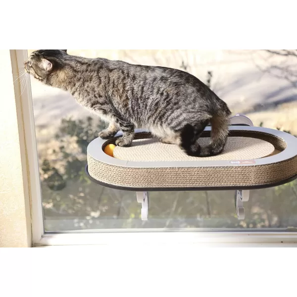 KampH Pet Products Universal Mount Kitty Sill Cat Window Perch 14 X 24 Inches Scratcher Ball TrackKampH Pet Products Universal Mount Kitty Sill Cat Window Perch 14 X 24 Inches Scratcher Ball Track