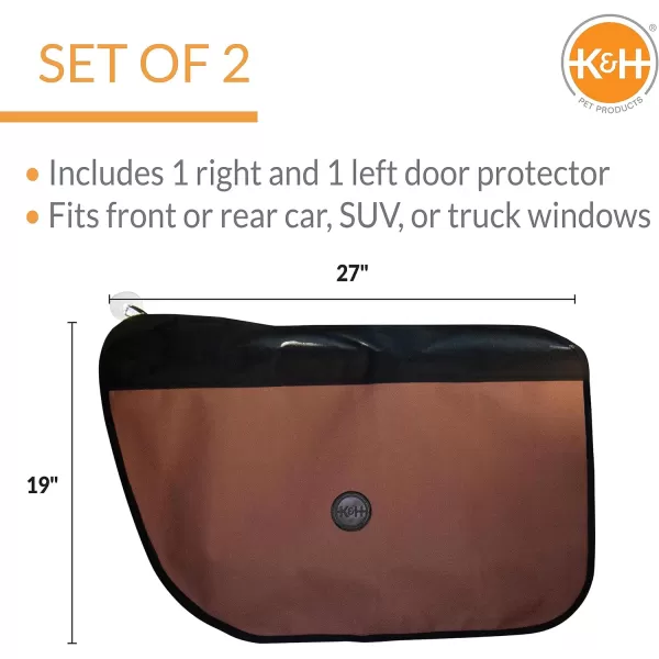 KampH Pet Products Vehicle Door Protector Tan 2 Packs Interior Car Door Protector from Dog Scratching Sedan and SUV Pet Protector for Car Door ScratchesTan Vehicle Door Protector