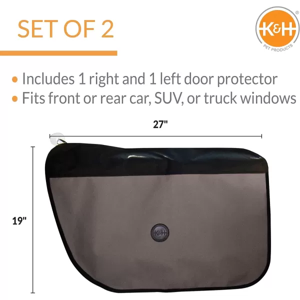 KampH Pet Products Vehicle Door Protector Tan 2 Packs Interior Car Door Protector from Dog Scratching Sedan and SUV Pet Protector for Car Door ScratchesGray Vehicle Door Protector