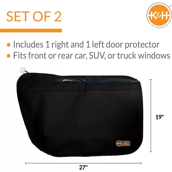 KampH Pet Products Vehicle Door Protector Tan 2 Packs Interior Car Door Protector from Dog Scratching Sedan and SUV Pet Protector for Car Door ScratchesBlack Vehicle Door Protector