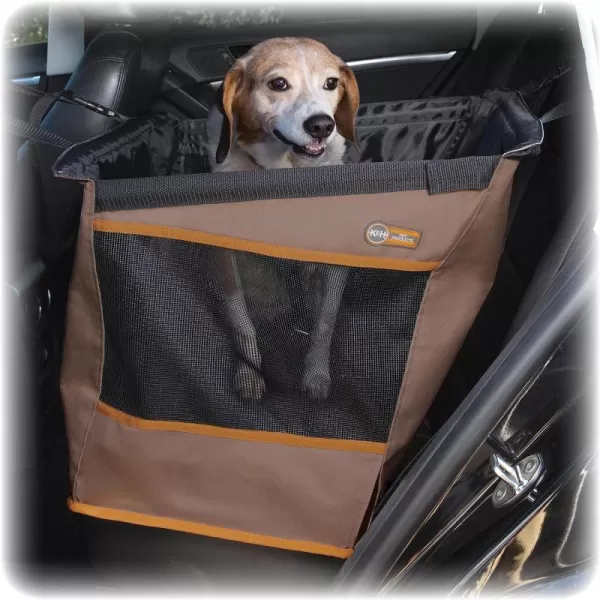 KH Pet Products Buckle N Go Dog Car Seat for Small Dogs Waterproof Fabric with Breathable Mesh  Adjustable Dog Seat Belt for Car Dog Hammock for Car Dog Carrier Dog Car Seat Cover  Gray XSMTan