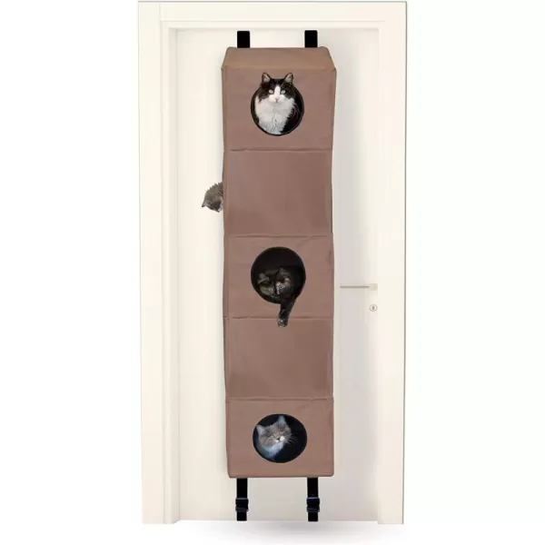 KH Pet Products Hangin Cat Condo Door Mounted Cat Furniture Cat Tree Tan Large 23 X 16 X 65 InchesRecyclable Box