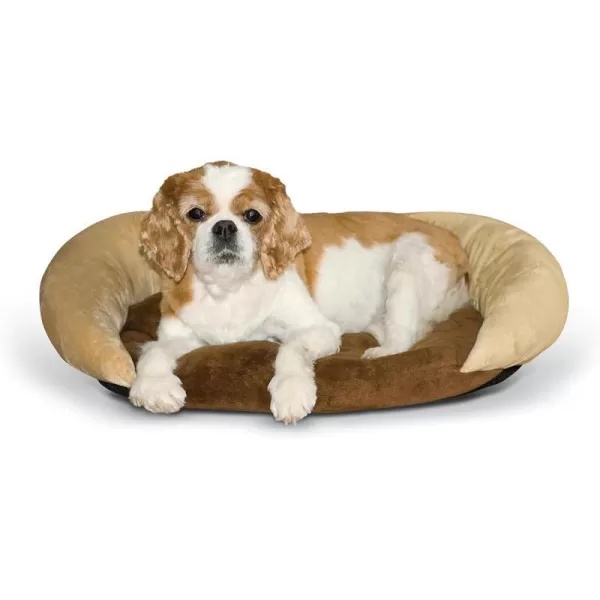 KH Pet Products SelfWarming Bolster Bed Pet Bed ChocolateTan 14 x 17Chocolate  Tan