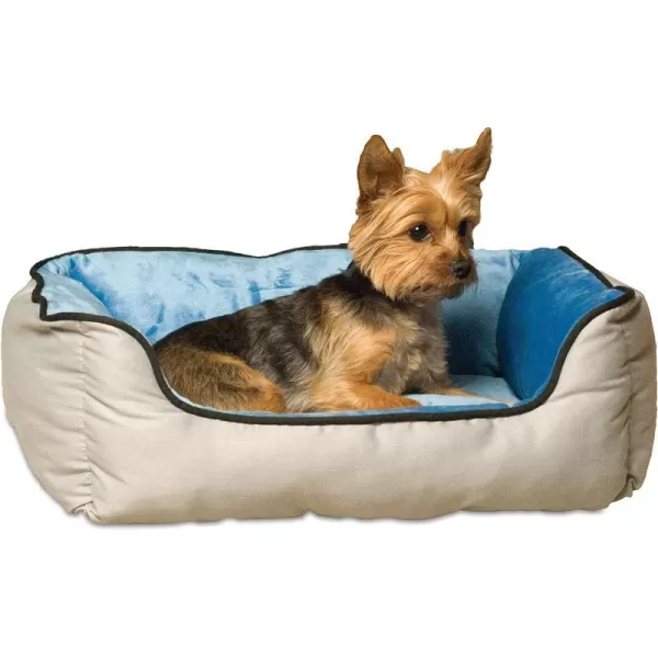 KH Pet Products SelfWarming Lounge Sleeper Pet Bed MochaGreen Small 16 X 20 InchesGrayBlue