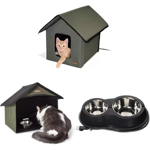 KampH PET PRODUCTS Outdoor Heated Kitty House Outdoor Dining Room amp Heated ThermoKitty Caf OliveKampH PET PRODUCTS Outdoor Heated Kitty House Outdoor Dining Room amp Heated ThermoKitty Caf Olive