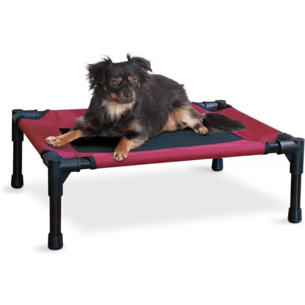 KampH Pet Products Elevated Cooling Outdoor Dog Bed Portable Raised Dog Cot RedBlack Small 17 X 22 X 7 InchesKampH Pet Products Elevated Cooling Outdoor Dog Bed Portable Raised Dog Cot RedBlack Small 17 X 22 X 7 Inches