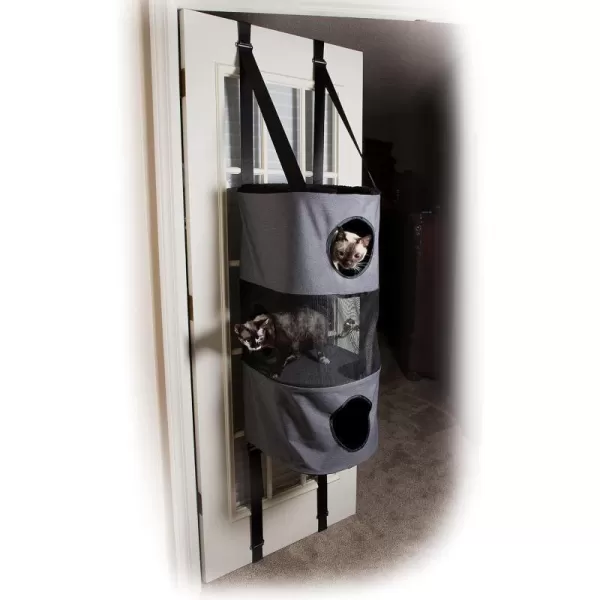 KampH Pet Products Hangin Cat Condo Door Mounted Cat Furniture Cat Tree Classy Gray 3 Story3 Story Condo