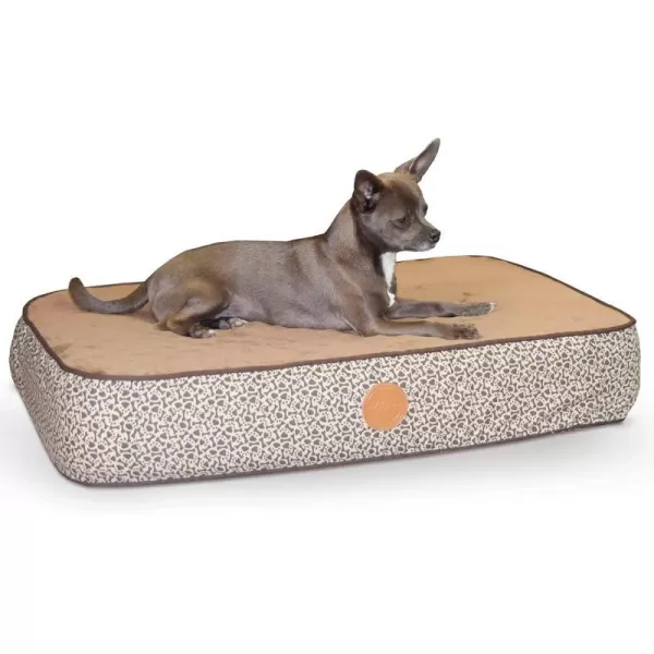 KampH Pet Products Superior Orthopedic Pet Bed PawBone Print Mocha Paw Bone Print Medium 30 X 40 InchesRecyclable Box 200L x 300W x 50Th Mocha PawBone