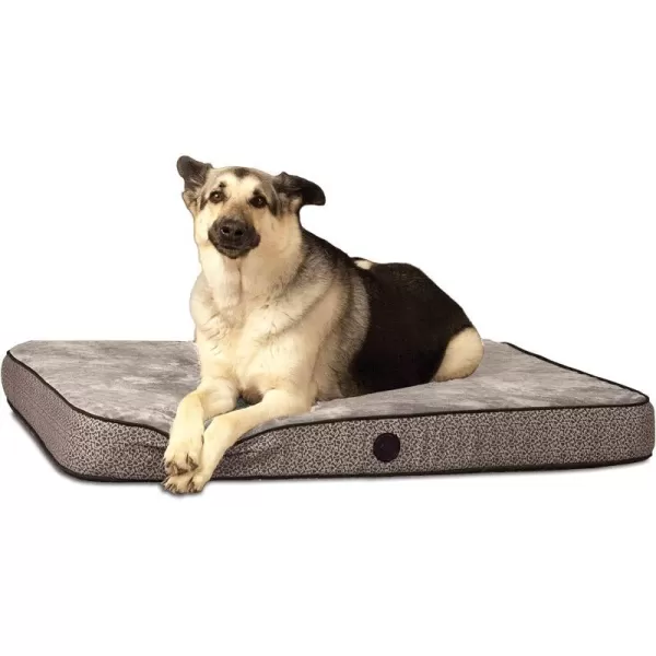 KampH Pet Products Superior Orthopedic Pet Bed PawBone Print Mocha Paw Bone Print Medium 30 X 40 InchesRecyclable Box 500L x 400W x 50Th Gray Paw Bone Print