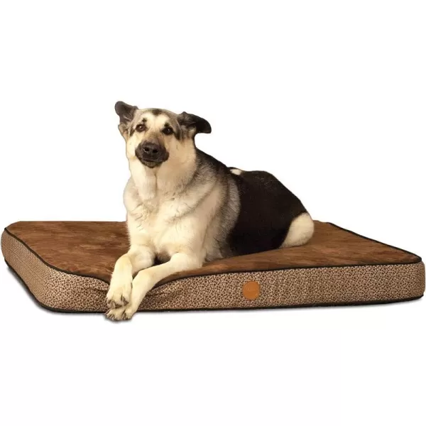 KampH Pet Products Superior Orthopedic Pet Bed PawBone Print Mocha Paw Bone Print Medium 30 X 40 InchesRecyclable Box 500L x 400W x 50Th Mocha PawBone