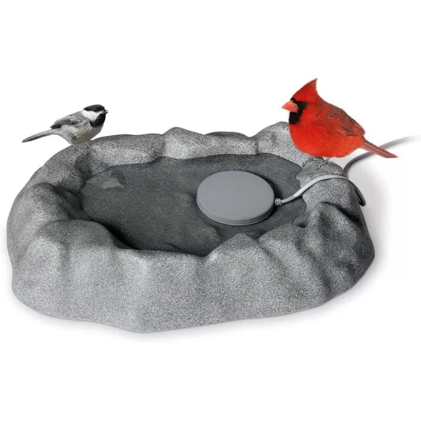 KampH Pet Products ThermoBirdbath 1 Gallon Outdoor Heated Bird Bath for Wild Birds with Removable Birdbath HeaterGreyKampH Pet Products ThermoBirdbath 1 Gallon Outdoor Heated Bird Bath for Wild Birds with Removable Birdbath HeaterGrey