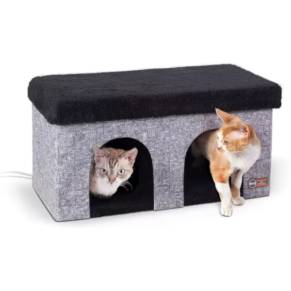 KampH Pet Products ThermoKitty Playhouse Heated Cat House amp Cat Scratcher Cardboard Refill Only 2Pack 12 X 14 InchesDuplex Classy Gray