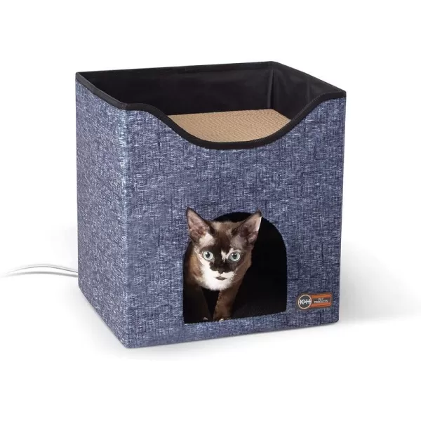 KampH Pet Products ThermoKitty Playhouse Heated Cat House amp Cat Scratcher Cardboard Refill Only 2Pack 12 X 14 InchesPlayhouse Classy Navy