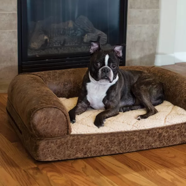 KampH Pet Products Bomber Memory Sofa Pet Bed Medium Brown 24 x 33330L x 240W x 90Th Brown