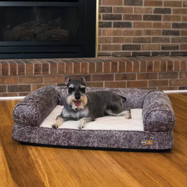 KampH Pet Products Bomber Memory Sofa Pet Bed Medium Brown 24 x 33330L x 240W x 90Th Gray