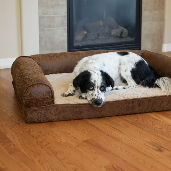 KampH Pet Products Bomber Memory Sofa Pet Bed Medium Brown 24 x 33410L x 300W x 90Th Brown