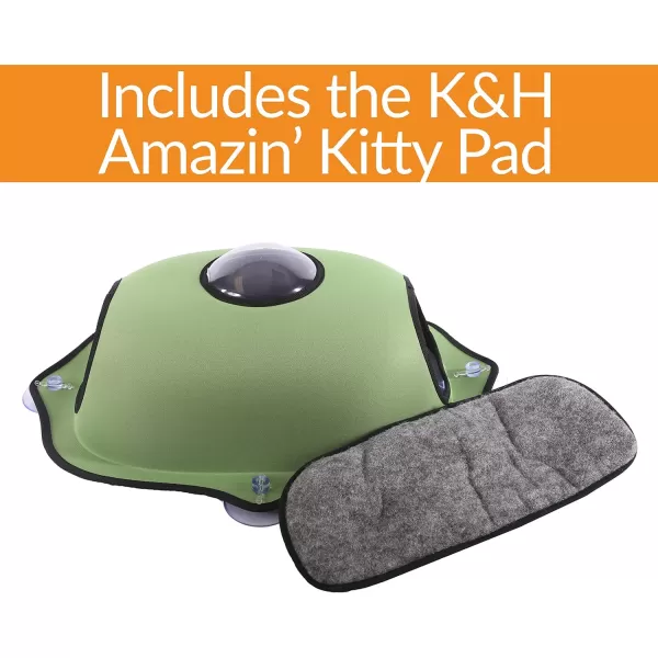 KampH Pet Products EZ Mount Window Pod Kitty Sill Window Sill Cat Bed Cat Perch Cat Hammock Green 27 X 20 InchesBubble Window Pod Green