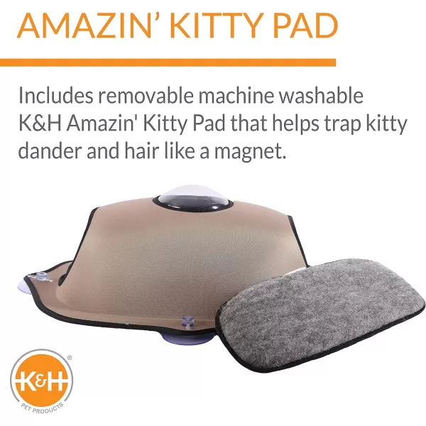 KampH Pet Products EZ Mount Window Pod Kitty Sill Window Sill Cat Bed Cat Perch Cat Hammock Green 27 X 20 InchesBubble Window Pod Tan