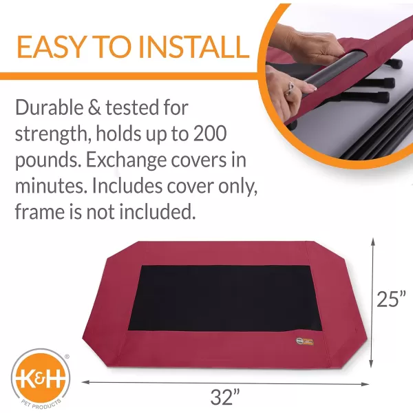 KampH Pet Products Elevated Cooling Outdoor Dog Bed Portable Raised Dog Cot Replacement Cover Only RedBlack Medium 25 X 32 Inches Cot NOT IncludedKampH Pet Products Elevated Cooling Outdoor Dog Bed Portable Raised Dog Cot Replacement Cover Only RedBlack Medium 25 X 32 Inches Cot NOT Included