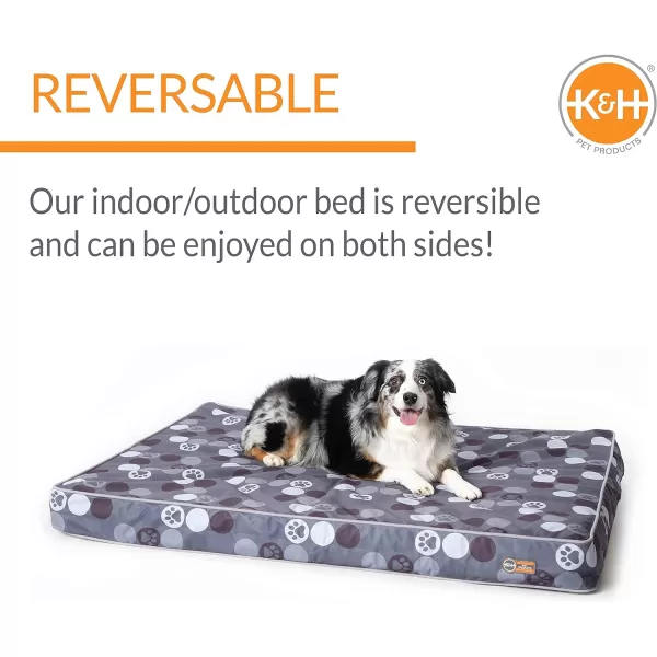 KampH Pet Products IndoorOutdoor Superior Orthopedic Dog Bed GrayPaw Small 27 X 36 X 4 InchesGrayPaw 460L x 350W x 40Th Outdoor Waterproof