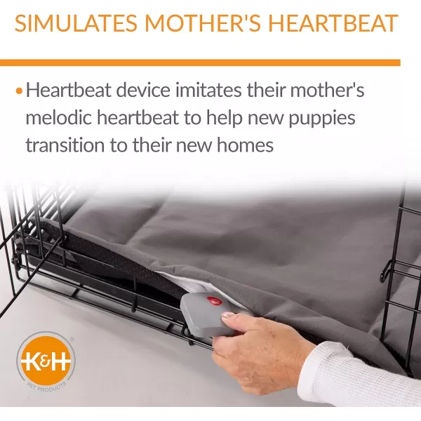 KampH Pet Products Mothers Heartbeat Puppy Crate Pad WaterResistant Gray MediumLarge Breed Beat 21 X 31 InchesGray 220L x 140W x 10Th
