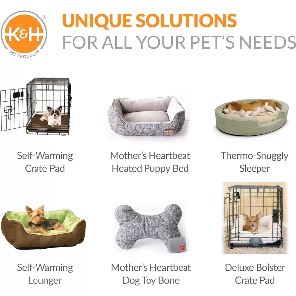 KampH Pet Products Mothers Heartbeat Puppy Crate Pad WaterResistant Gray MediumLarge Breed Beat 21 X 31 InchesGray 220L x 140W x 10Th