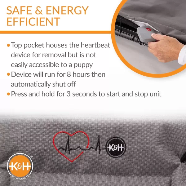 KampH Pet Products Mothers Heartbeat Puppy Crate Pad WaterResistant Gray MediumLarge Breed Beat 21 X 31 InchesGray 310L x 210W x 10Th