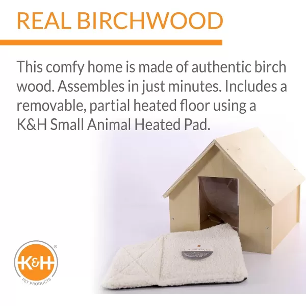 KampH Pet Products Thermo Birchwood Manor Kitty Home Heated Real Birchwood 18 X 16 X 15 InchesHeated