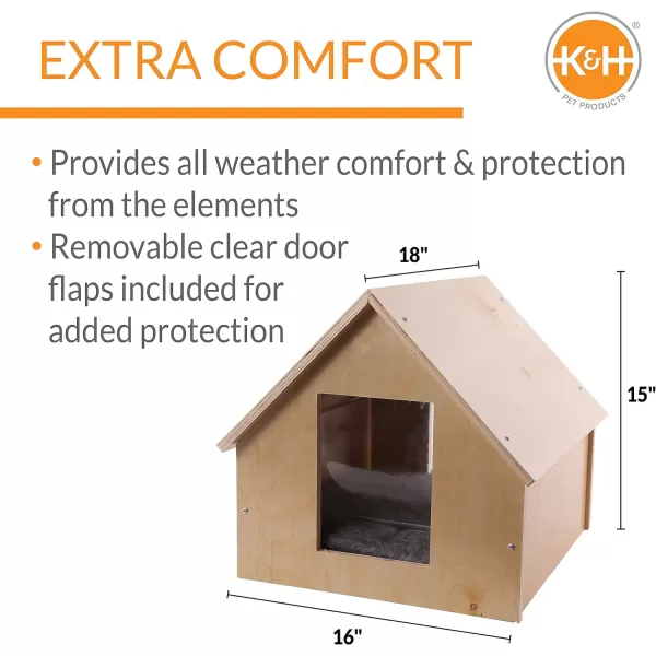 KampH Pet Products Thermo Birchwood Manor Kitty Home Heated Real Birchwood 18 X 16 X 15 InchesUnheated