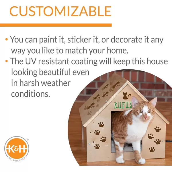 KampH Pet Products Thermo Birchwood Manor Kitty Home Heated Real Birchwood 18 X 16 X 15 InchesUnheated