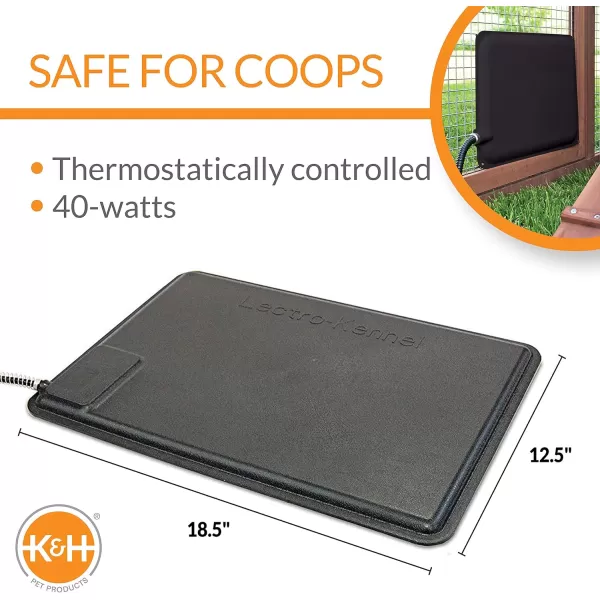 KampH Pet Products ThermoChicken Heated Pad Black 125 Inches X 185 InchesRecyclable Box