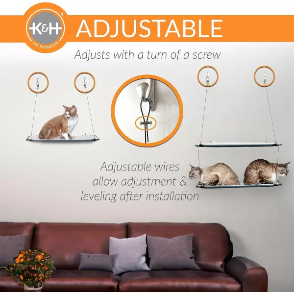 KampH Pet Products Wall Mount Cat Shelf Cat Hammock for Large Cats Kitten amp Adulate Wall Cat Tree Furniture Activity Center Playground for Indoor Cats  Single Level Natural 23 X 12 InchesSingle Level Natural