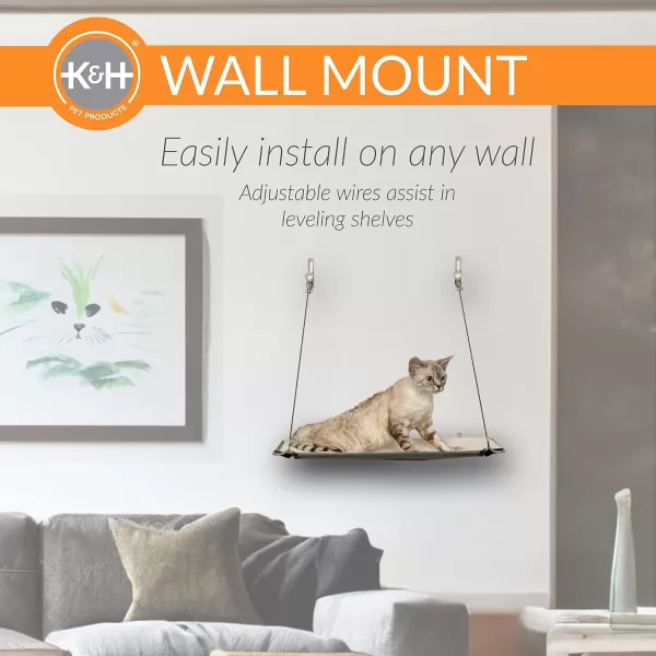 KampH Pet Products Wall Mount Cat Shelf Cat Hammock for Large Cats Kitten amp Adulate Wall Cat Tree Furniture Activity Center Playground for Indoor Cats  Single Level Natural 23 X 12 InchesSingle Level Natural